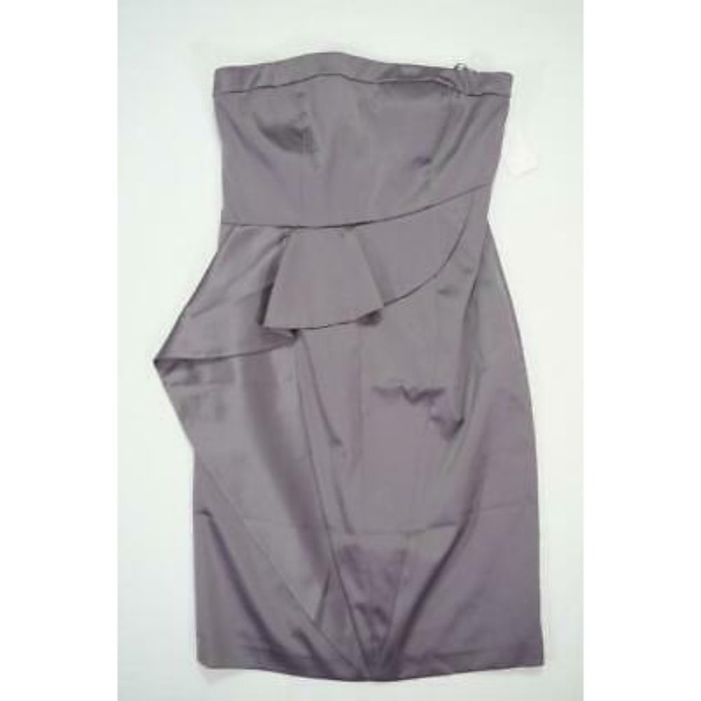 Grey Silk Ruffle Dress